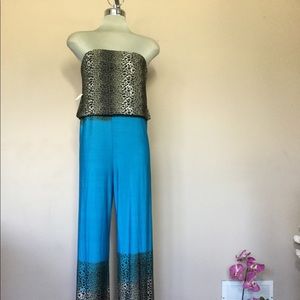 Chic, Strapless , animal print , Jumpsuit ,